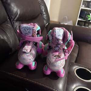 Hello Kitty Unicorn Kids Roller Skates, Pink and Teal, Glitter Detail